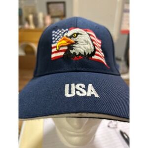 USA American Flag Eagle Embroidered Navy Blue Baseball Cap Patriotic Hat‎